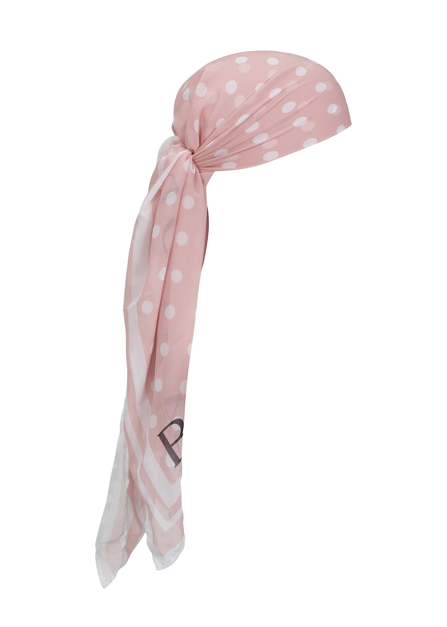 HEAD SCARF - PEACH POLKA