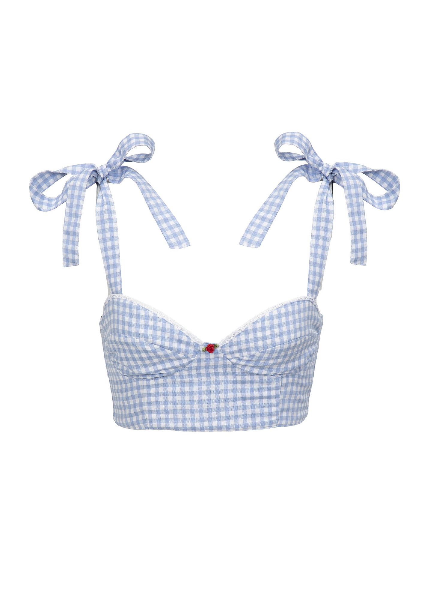 ALBA LIGHT BLUE GINGHAM - TOP