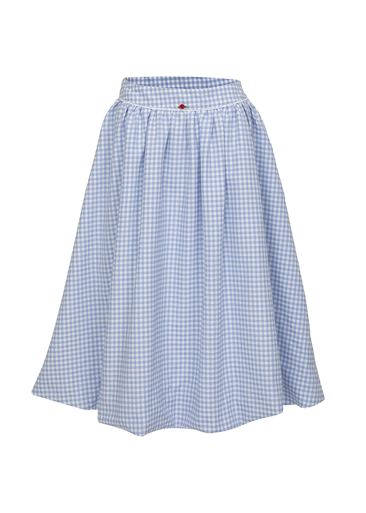 ALBA LIGHT BLUE GINGHAM - SKIRT