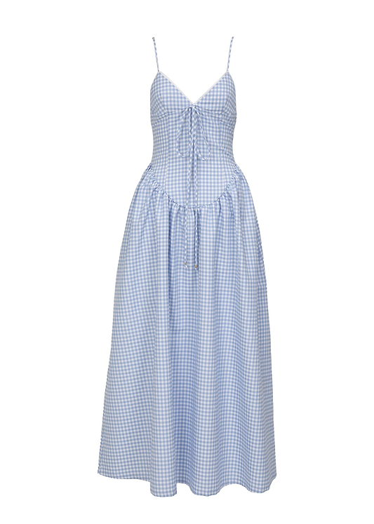 PALOMA LIGHT BLUE GINGHAM - DRESS