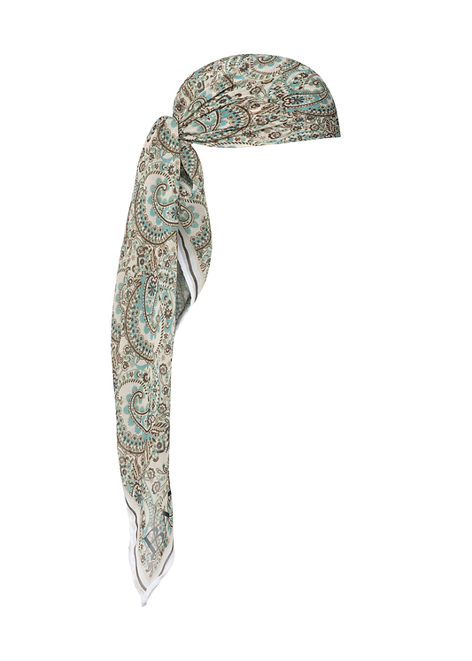 HEAD SCARF - TURQUOISE PAISLEY