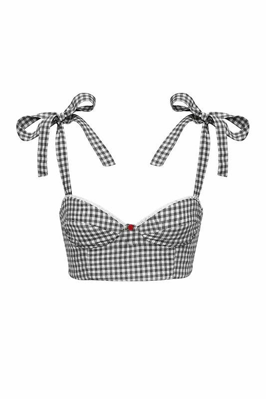 ALBA BLACK & WHITE GINGHAM - TOP
