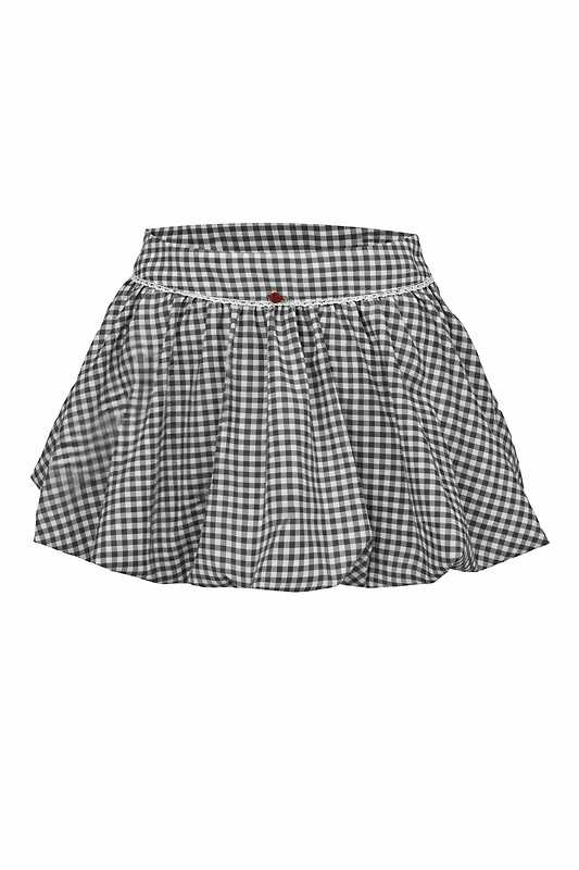 MICAELA BLACK & WHITE GINGHAM - SKIRT