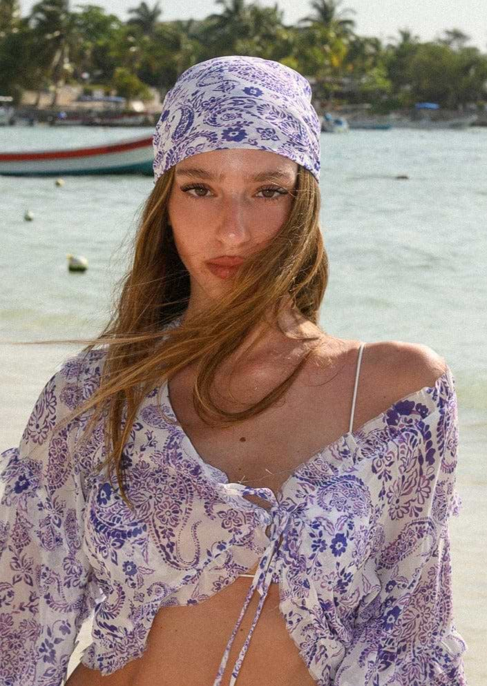 HEAD SCARF - PURPLE BANDANA