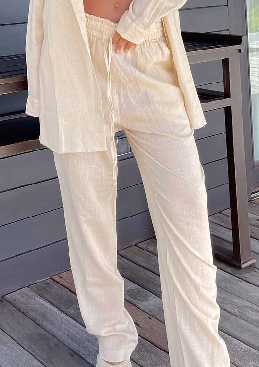 SANDY LINEN BEIGE - PANTS