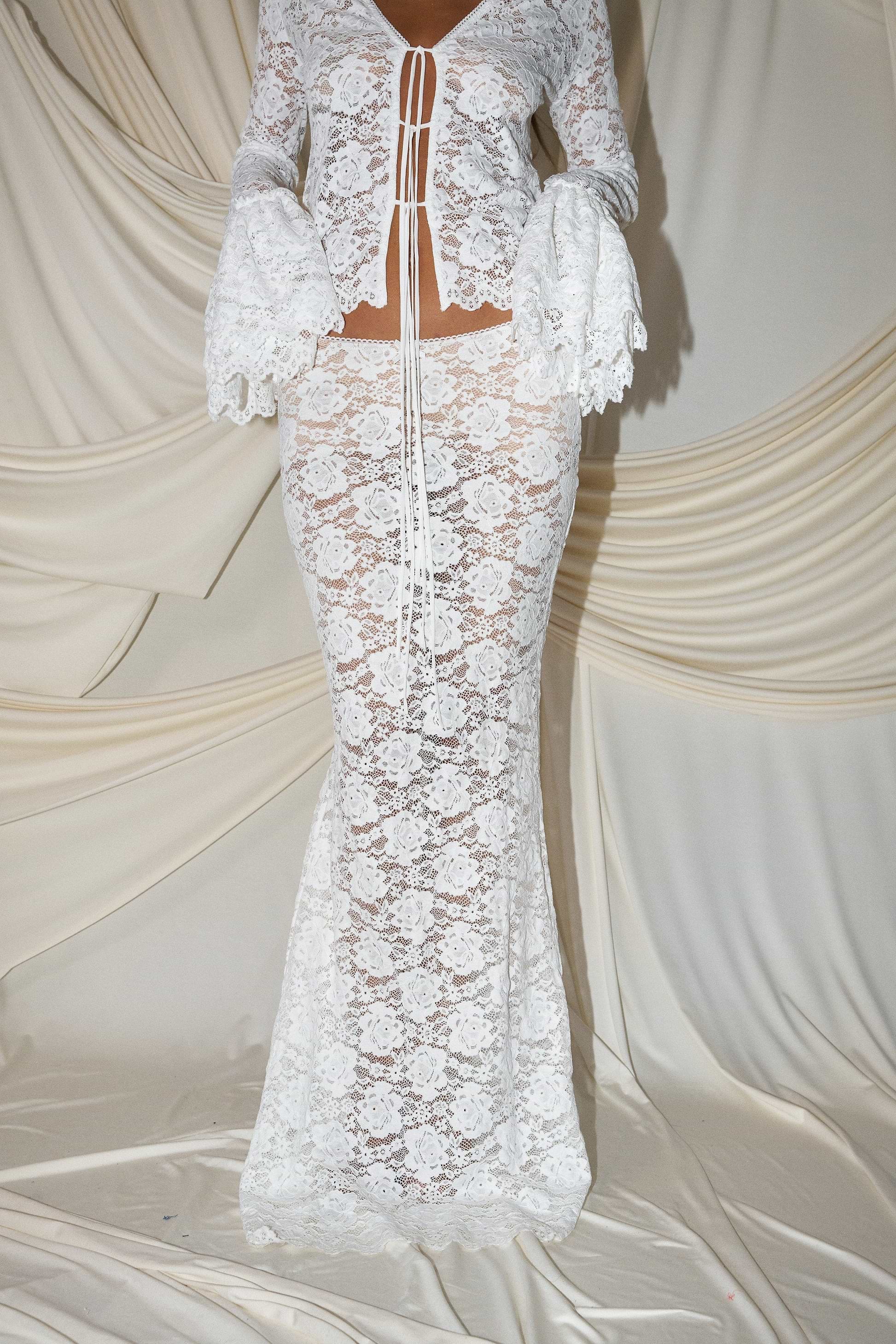 LIBI WHITE LACE - SKIRT