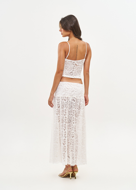 TRISTA WHITE LACE - SKIRT