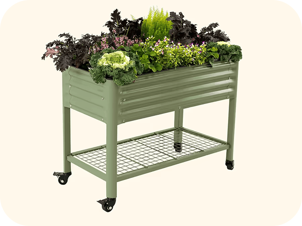 Elevated Garden Bed - 2' x 4' Wheels Included | vego garden