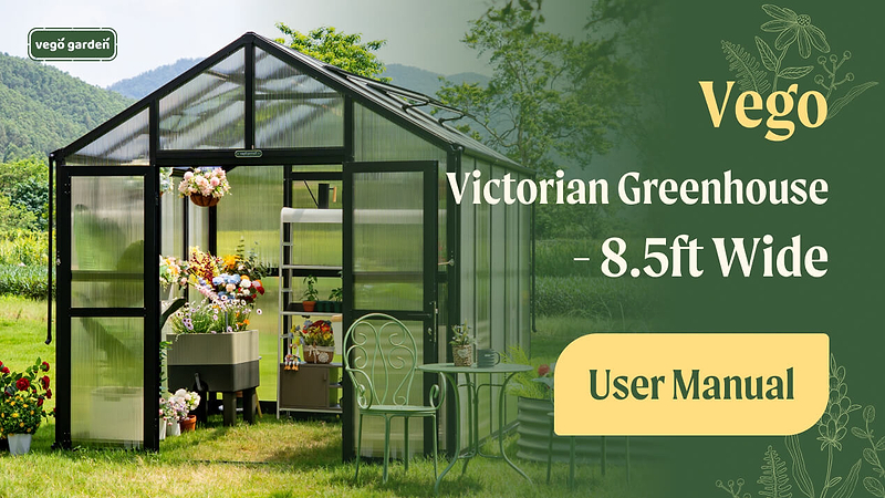 Vego Victorian Greenhouse - 8.5ft Wide