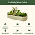 17" Tall 10 In 1 Modular Metal Raised Garden Bed Kit | Vego Garden | Olive Green