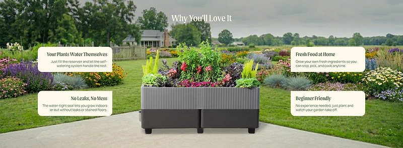 abram self-watering tall planter box EZCube Self-Watering Planter 21" x 48"