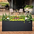 32" Tall Modern 83" x 83" L Shape Metal Raised Garden Bed - Midnight Blue