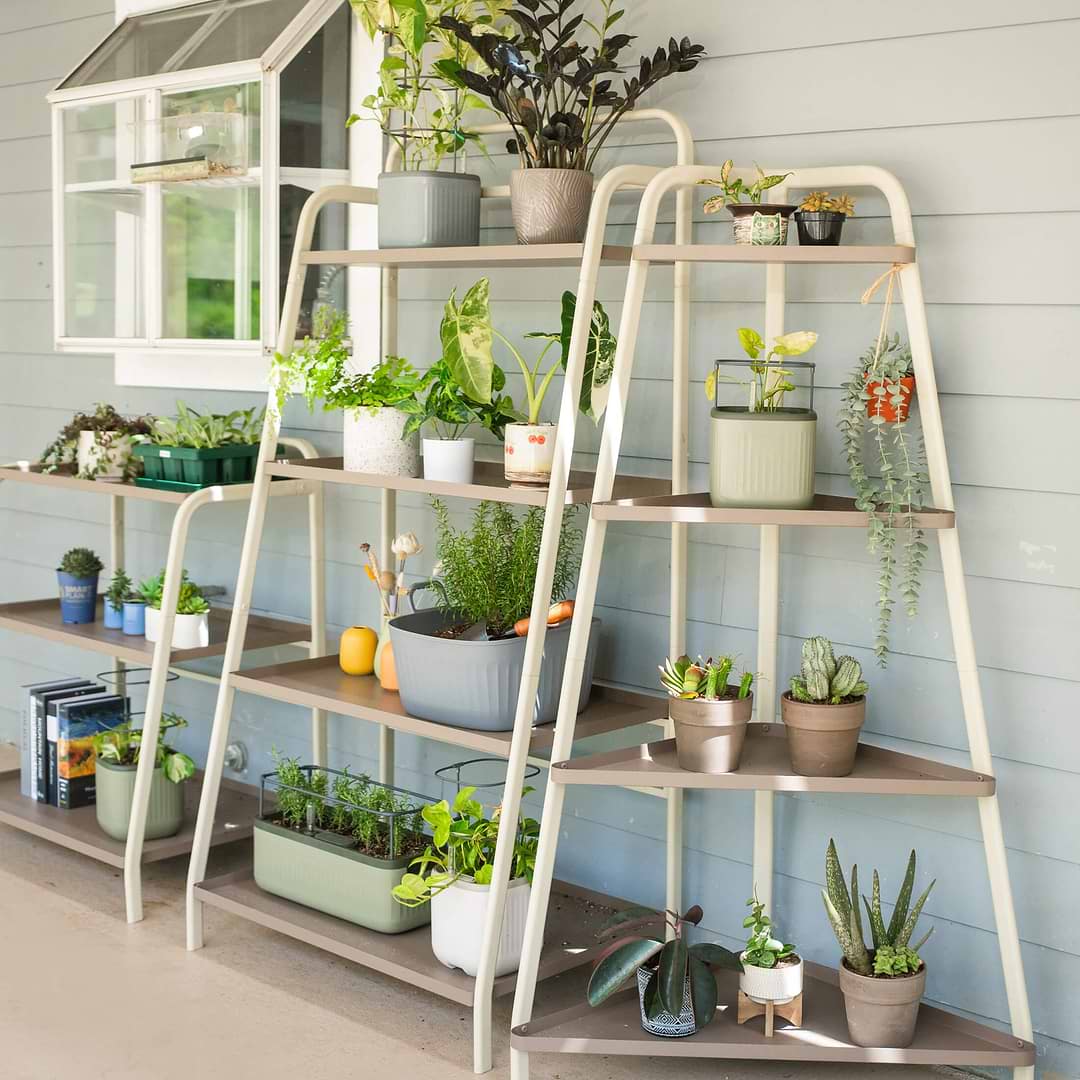 indoor corner plant stands 4-Tier Corner Plant Stand - Space-Saving Rack