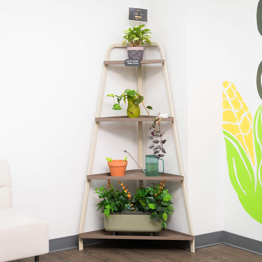 corner plant table indoor 4-Tier Corner Plant Stand - Space-Saving Rack