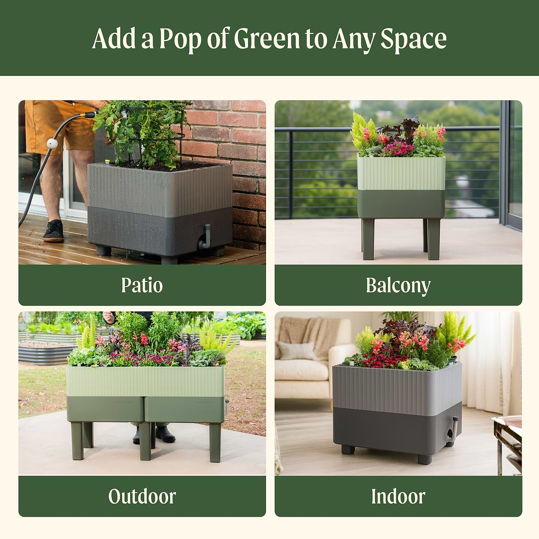 costco planter box with arch trellis EZCube Self-Watering Planter 21" x 24" Elevated