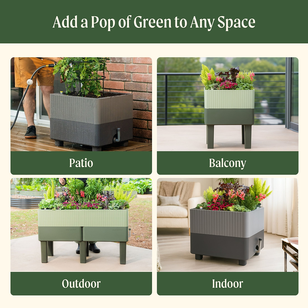 costco planter box with arch trellis EZCube Self-Watering Planter 21" x 24" Elevated