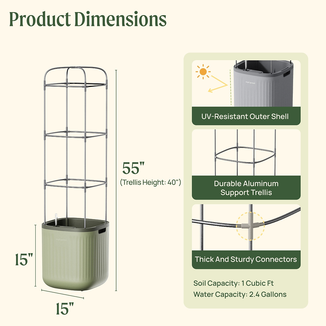 rolling self watering tomato planter and rust resistant tower Self-Watering Rolling Tomato Planter with Trellis–Vego Garden