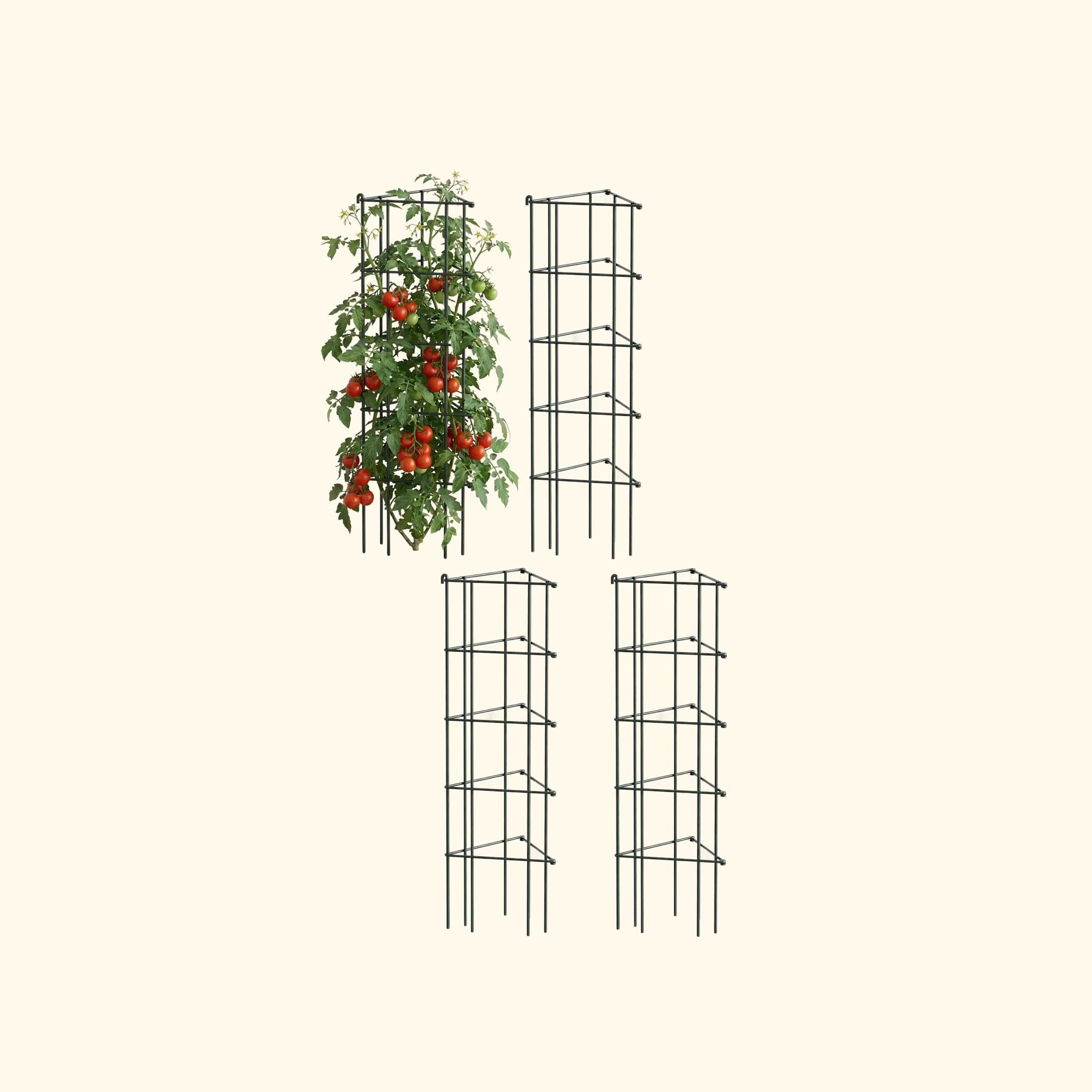 FlexGrow 3-Panel Tomato Cage - Expandable Steel Plant Support
