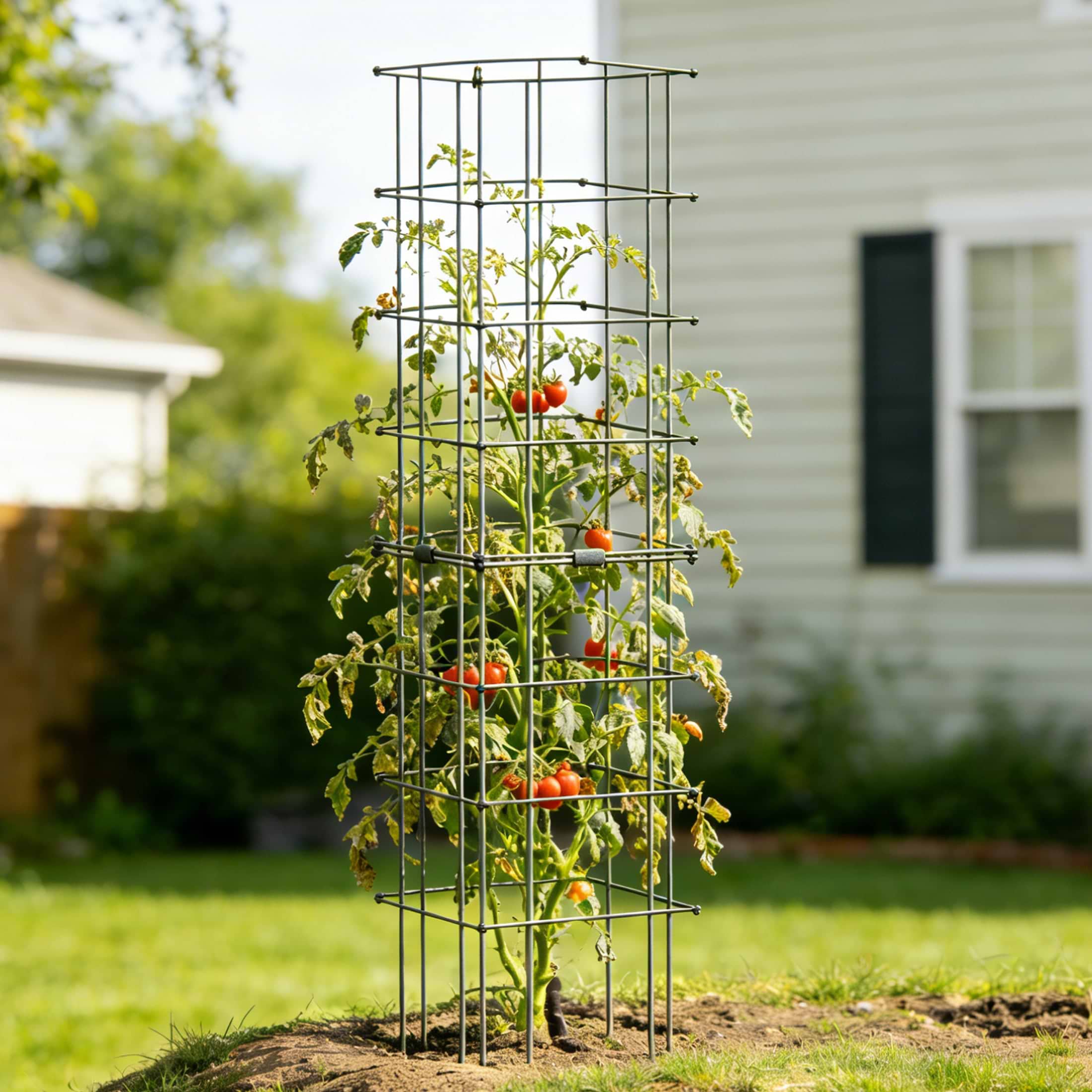 FlexGrow Tomato Cage - Heavy Duty Steel Plant Support for Veggies