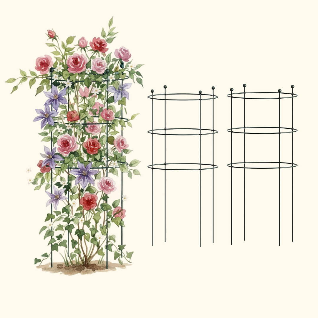 Round Flower Cage (2 Pack) | Sturdy Support for Garden Blooms