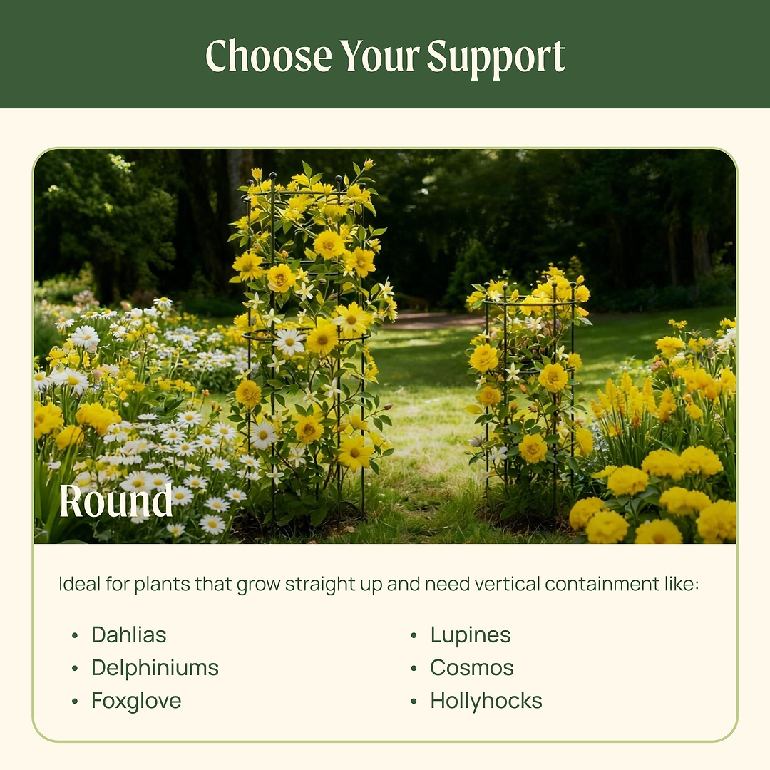 Round Flower Cage (2 Pack) | Sturdy Support for Garden Blooms