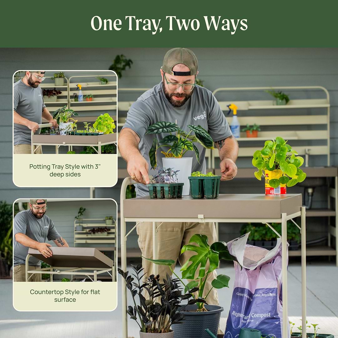 plant potting tray Garden Potting Cart