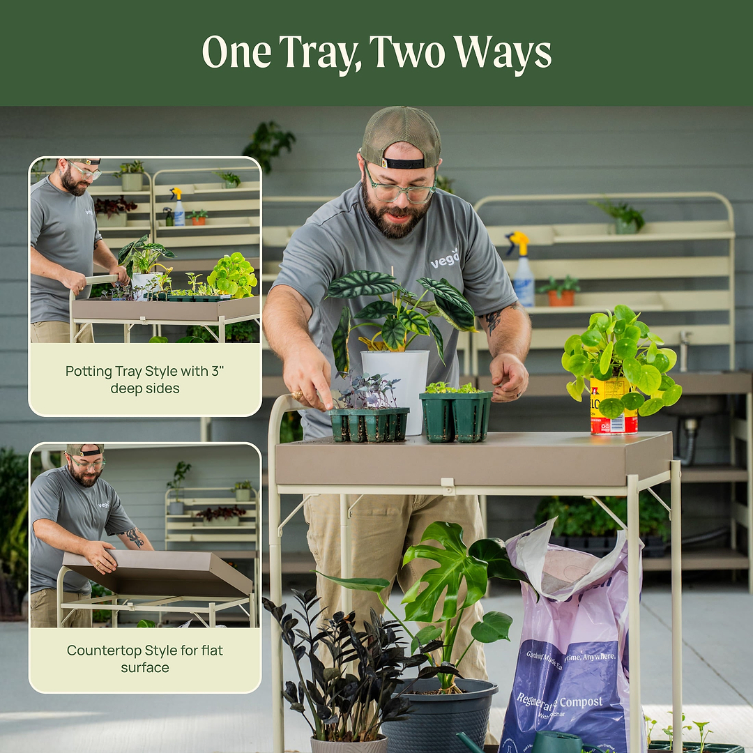 plant potting tray Garden Potting Cart