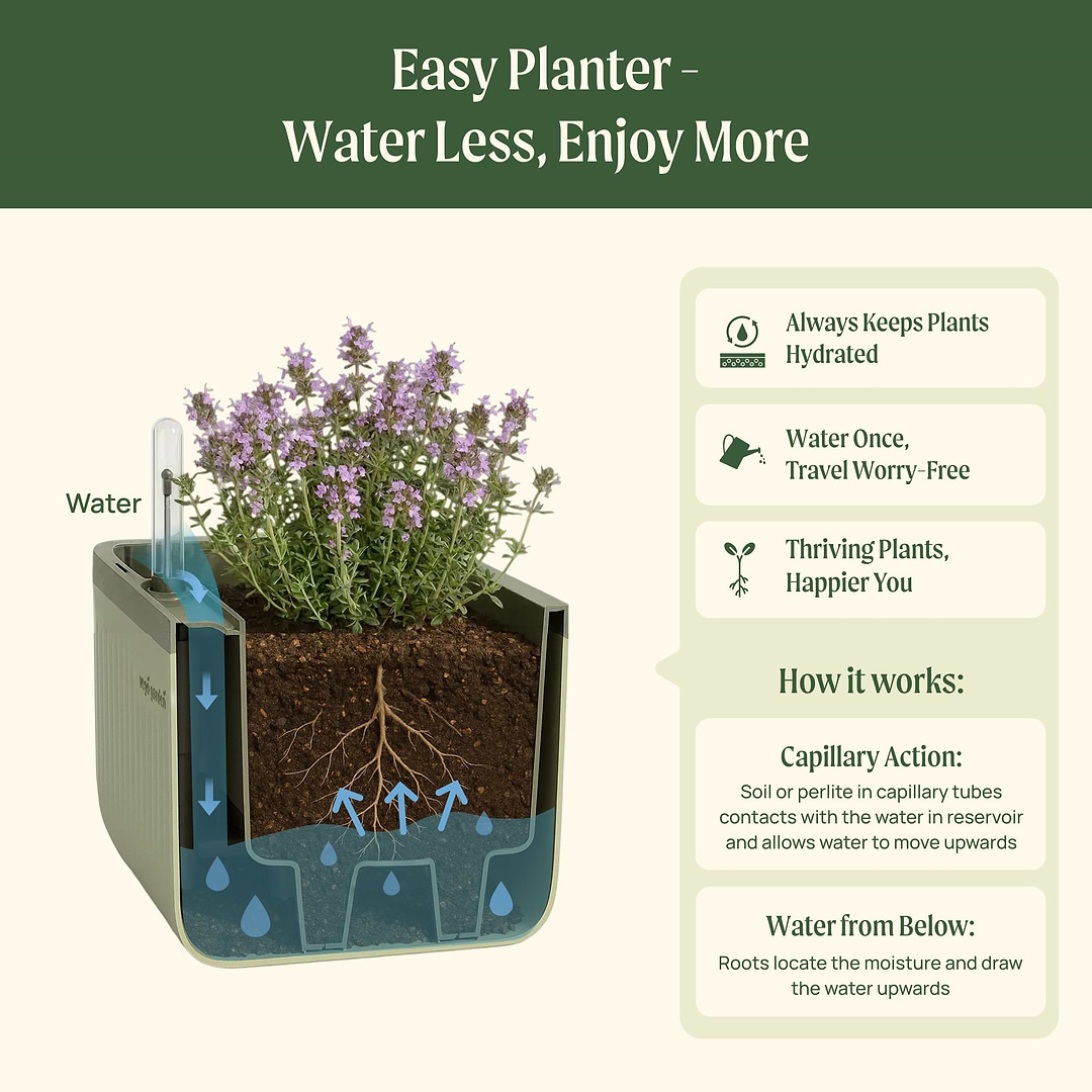 herb planter self watering EZ Self-Watering Herb Planter with Trellis G2