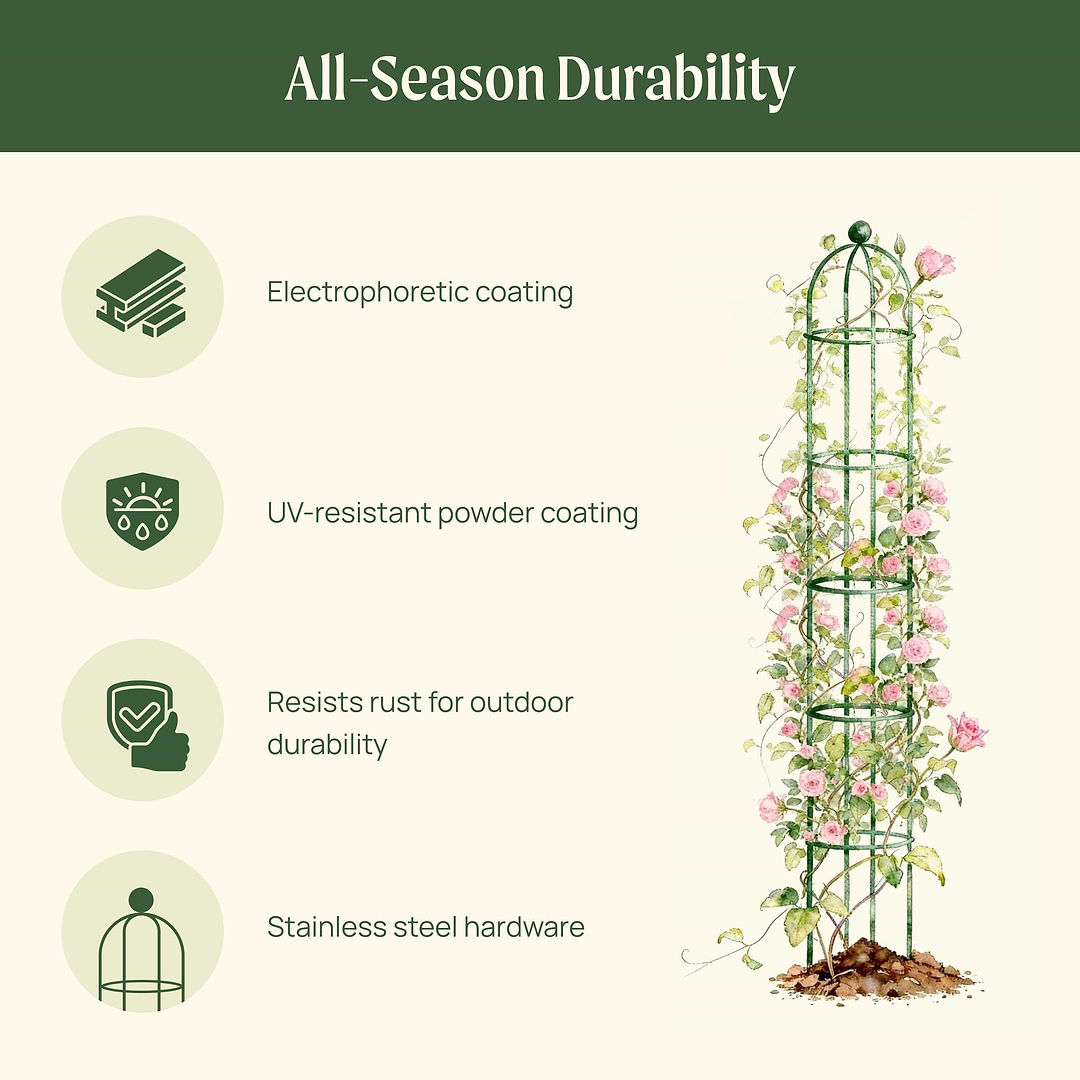 all year round trellis plants Round Obelisk Garden Trellis 7.6 ft