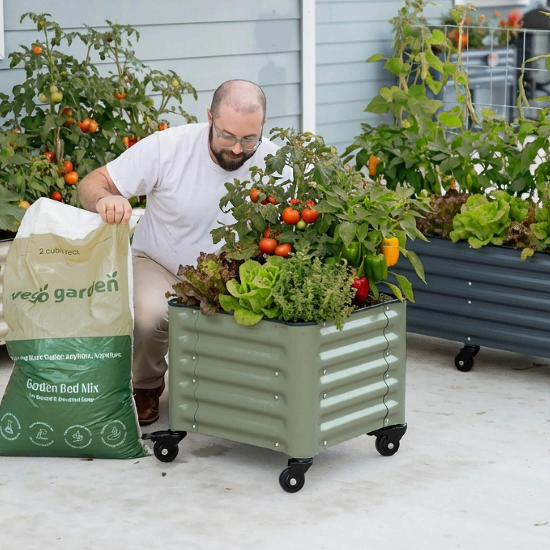1.75 ft x1.75 ft Rolling V-Series Raised Garden Bed