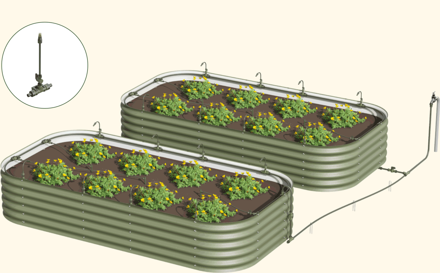Vego Garden Irrigation Kit in action