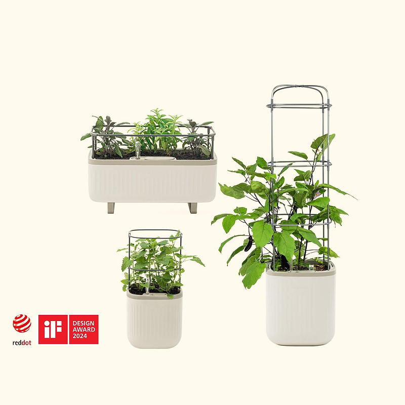 EZ Planter Bundle (Self Watering Planters + Herb Planter + Mini Planter) with Cream White Color