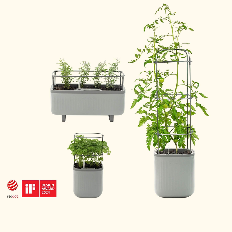 EZ Planter Bundle (Self Watering Planters + Herb Planter + Mini Planter) with Fog Gray Color