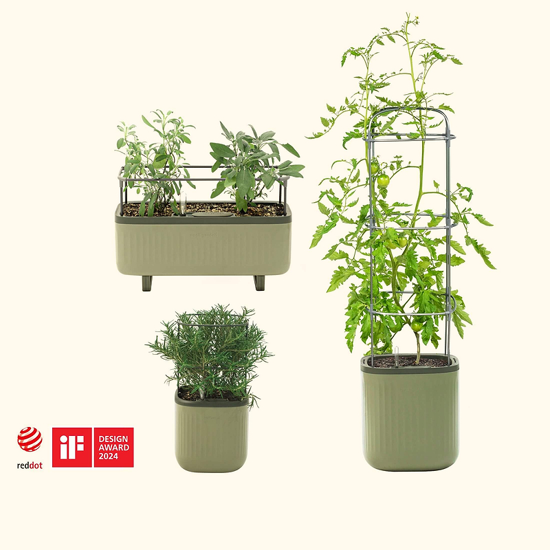 EZ Planter Bundle (Self Watering Planters + Herb Planter + Mini Planter) with Sage Green Color