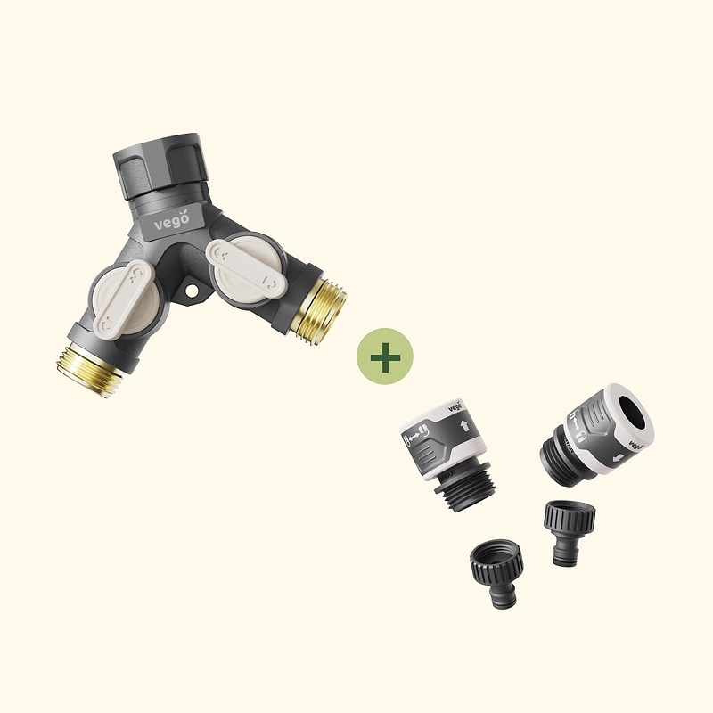 2-Way Hose Splitter with Quick connector set (4) V1