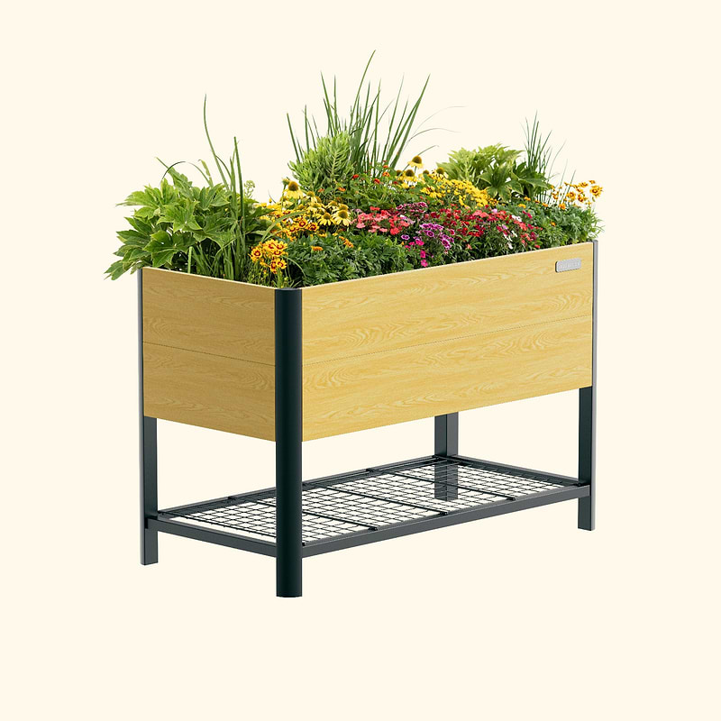 Woodgrain Elevated Bed | VegoGarden