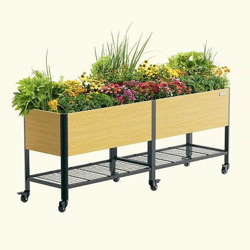 Woodgrain Elevated Bed | VegoGarden