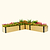 Woodgrain L Shape Metal Raised Garden Bed | Vego Garden