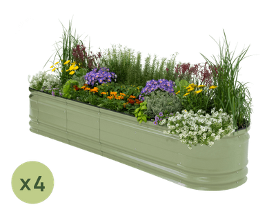 4-Pack 17" Tall 9 In 1 Large Novel Modular Metal Raised Garden Bed Kit
