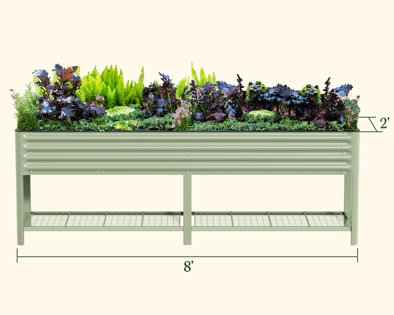self-watering eco-stained elevated 2'x8' planter box Elevated Garden Bed