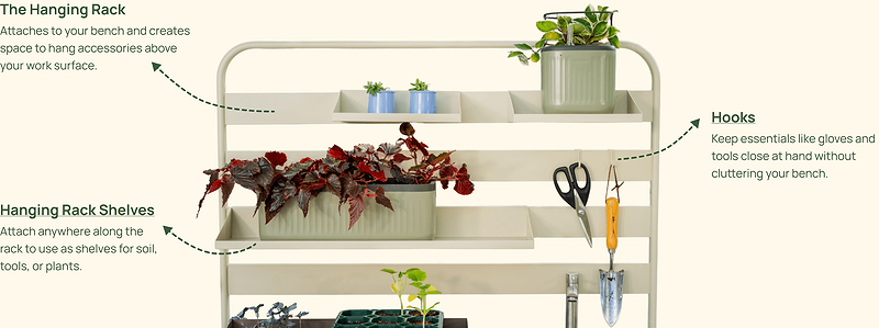 plant stand bench indoor Potting Bench Hanging Rack