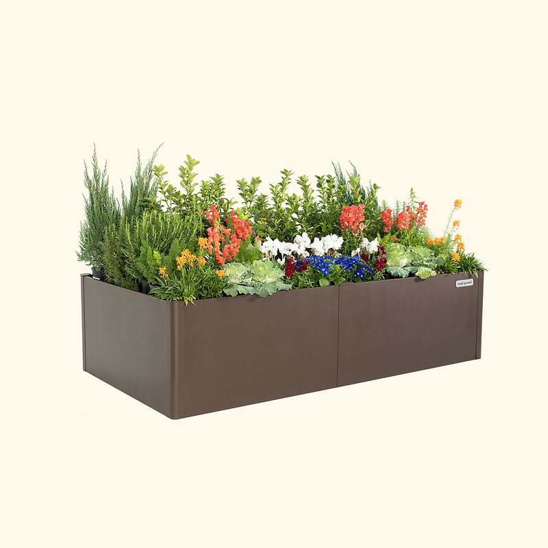17" Tall 42" x 83" Modern Metal Raised Garden Bed |Vego Garden|Umber Brown