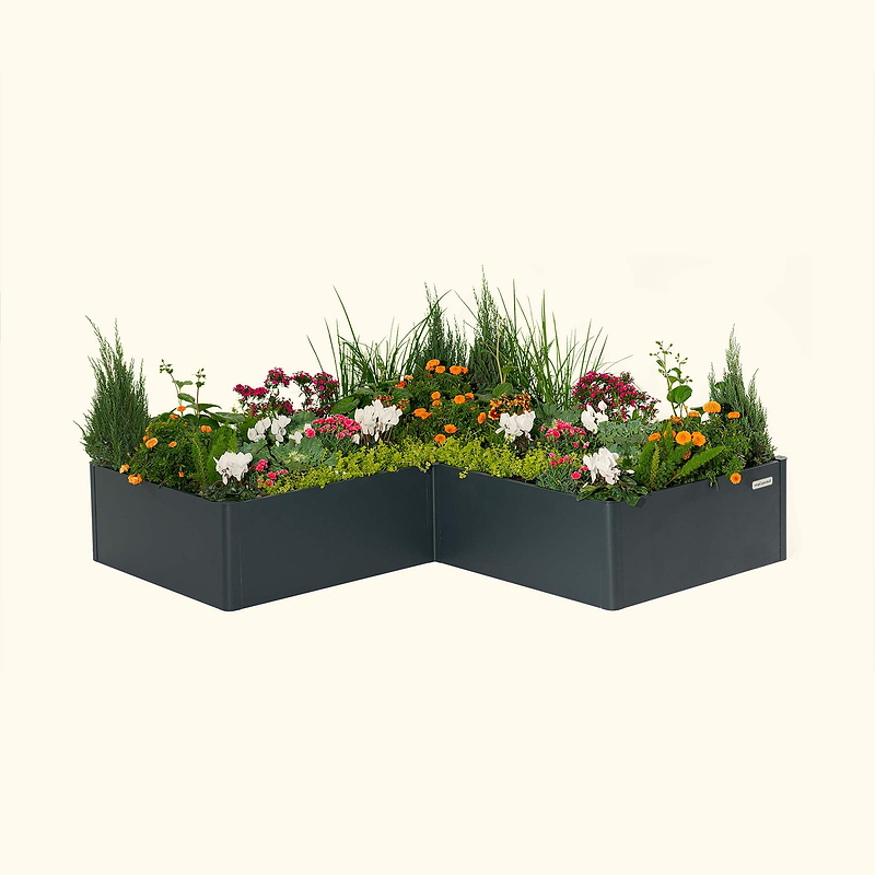 17" Tall 83" x 83" Modern Metal Raised Garden Bed |Vego Garden|Midnight Blue