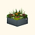 17" Tall 42" x 42" Modern Metal Raised Garden Bed |Vego Garden|Umber Brown