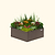 17" Tall 42" x 42" Modern Metal Raised Garden Bed |Vego Garden|Umber Brown