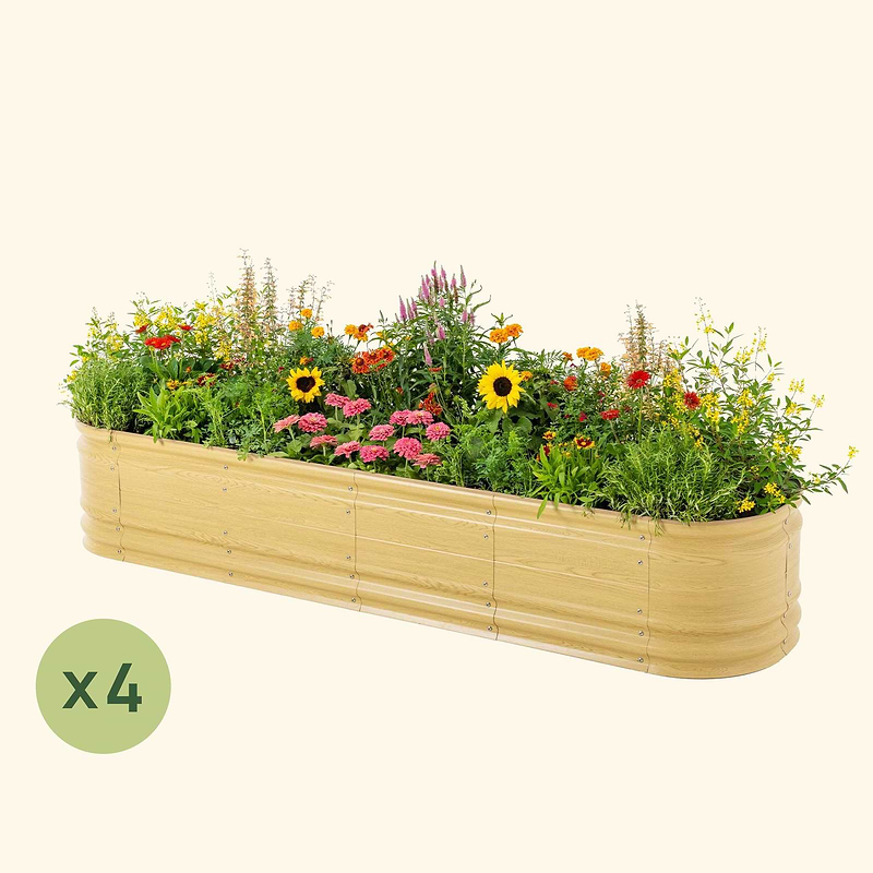 4-Pack 17" Tall 9 In 1 Large Novel Modular Metal Raised Garden Bed Kit
