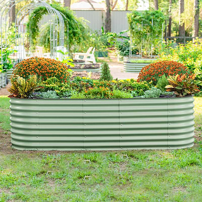 26" Tall 9 In 1 Large Modular Metal Raised Garden Bed Kit