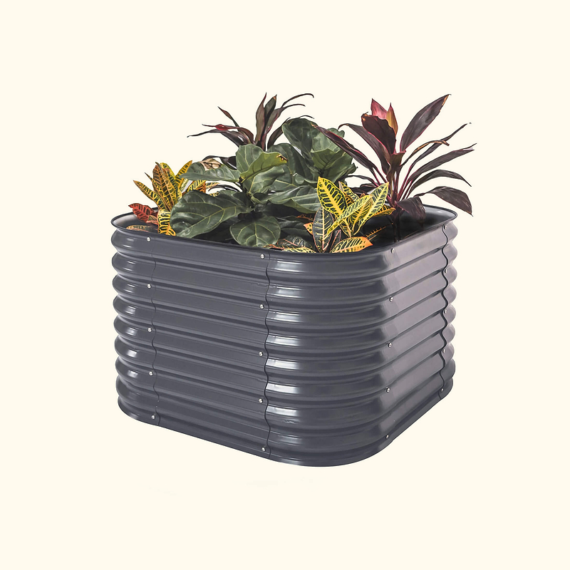 Vego Garden 26 Extra Talll 4 In 1 Modular Metal Raised Garden Bed Kit-Modern Gray