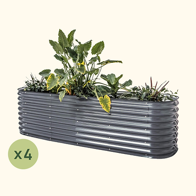 4-Pack 26" Tall 9 In 1 Large Modular Metal Raised Garden Bed Kit