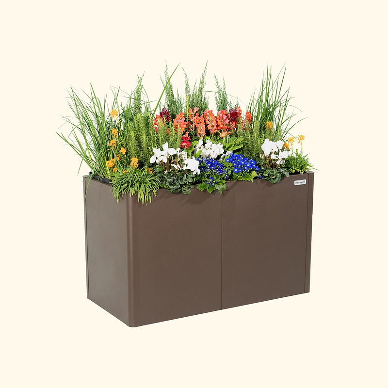 32" Extra Tall Modern 27" x 53" Metal Raised Garden Bed|Vego Garden| UmberBrown